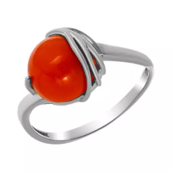 Серебряное кольцо с кораллом
