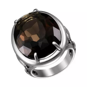 Серебряное кольцо с коричневым кварцем