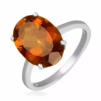 Серебряное кольцо с коричневым кварцем