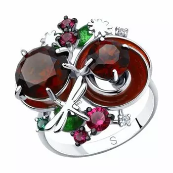 Серебряное кольцо с корундами