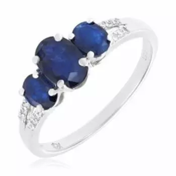 Серебряное кольцо с корундами и фианитами