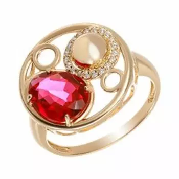 Серебряное кольцо с корундом и фианитами