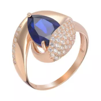 Серебряное кольцо с корундом и кубическим цирконием