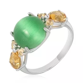 Серебряное кольцо с кошачьим глазом