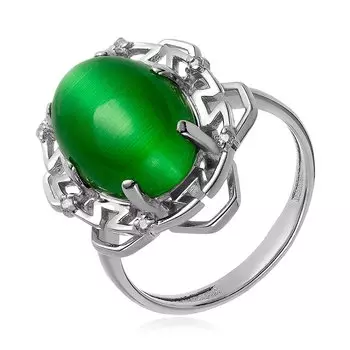 Серебряное кольцо с кошачьим глазом