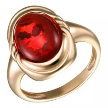 Серебряное кольцо с красным янтарем