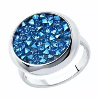 Серебряное кольцо с кристаллами swarovski