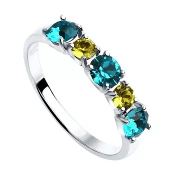 Серебряное кольцо с кристаллами SWAROVSKI