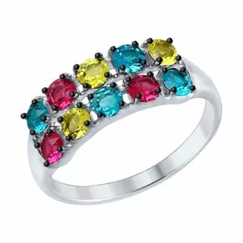 Серебряное кольцо с кристаллами Swarovski