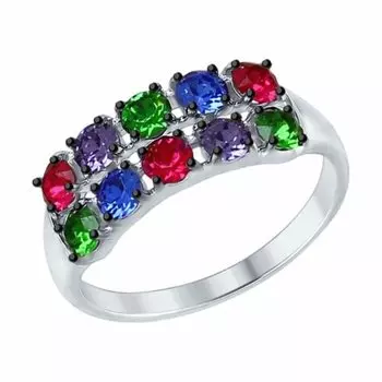 Серебряное кольцо с кристаллами Swarovski