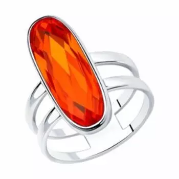 Кольцо из серебра с кристаллом