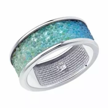 Серебряное кольцо с кристаллом Swarovski