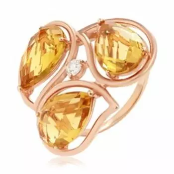 Серебряное кольцо с кварцем и фианитом