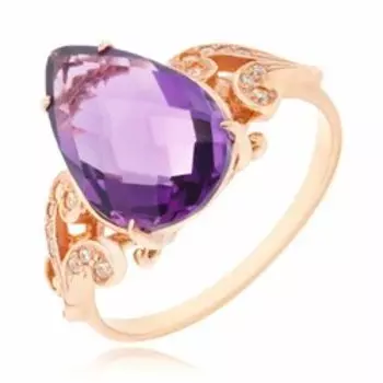 Серебряное кольцо с кварцем и фианитами