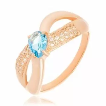 Серебряное кольцо с кварцем и фианитами