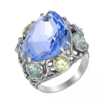 Серебряное кольцо с кварцем и фианитами