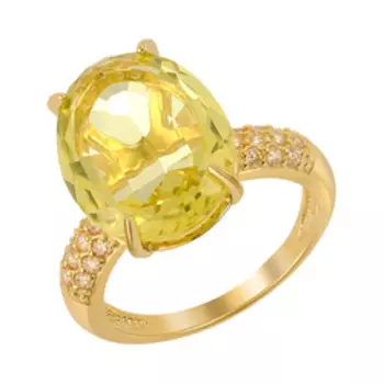 Серебряное кольцо с кварцем и фианитами