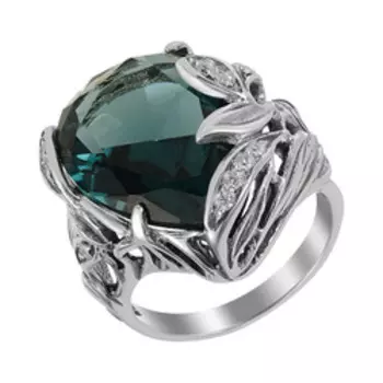 Серебряное кольцо с кварцем и фианитами