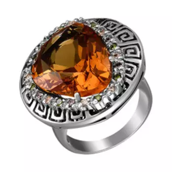 Серебряное кольцо с кварцем и фианитами