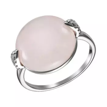 Серебряное кольцо с кварцем и фианитами