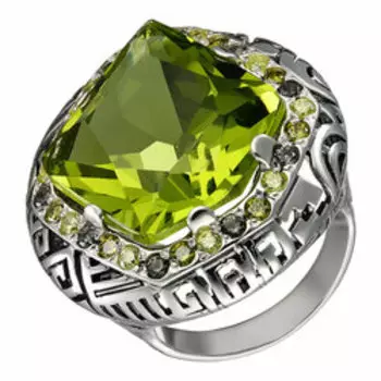 Серебряное кольцо с кварцем и фианитами