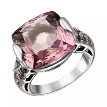 Серебряное кольцо с кварцем и фианитами