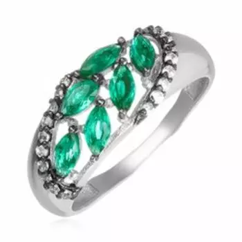 Серебряное кольцо с кварцем и фианитами