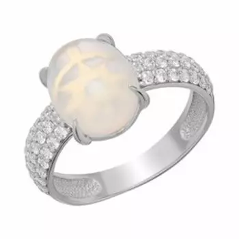 Серебряное кольцо с кварцем и фианитами