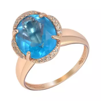 Серебряное кольцо с кварцем и кубическим цирконием