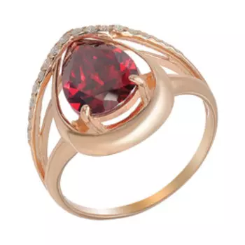 Серебряное кольцо с кварцем и кубическим цирконием