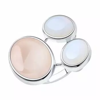 Кольцо из серебра с поделочными вставками