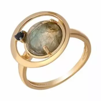 Серебряное кольцо с лабрадоритом и шпинелью