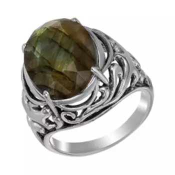 Серебряное кольцо с лабрадором