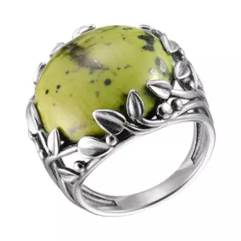 Серебряное кольцо с лизардитом