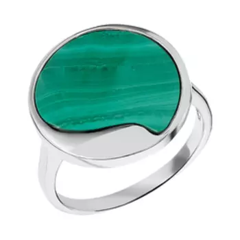 Серебряное кольцо с малахитом