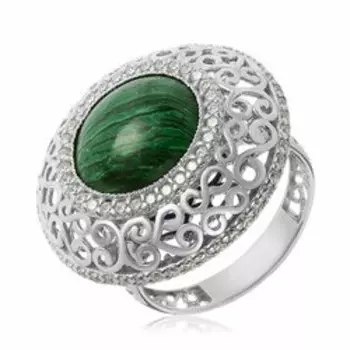 Серебряное кольцо с малахитом