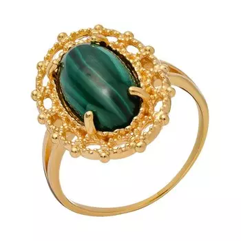 Серебряное кольцо с малахитом