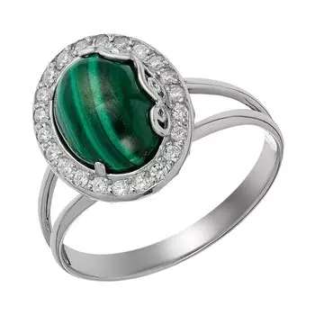 Серебряное кольцо с малахитом