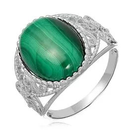 Серебряное кольцо с малахитом
