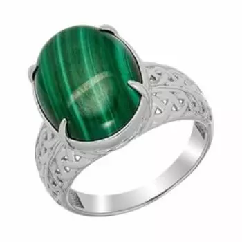 Серебряное кольцо с малахитом