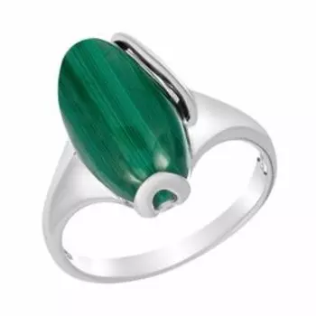 Серебряное кольцо с малахитом