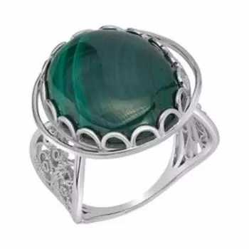 Серебряное кольцо с малахитом