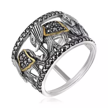 Серебряное кольцо с марказитами