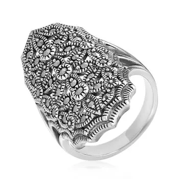 Серебряное кольцо с марказитами