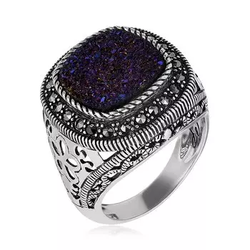 Серебряное кольцо с марказитами