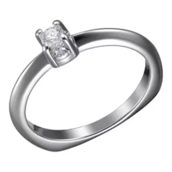 Серебряное кольцо с муассанитом