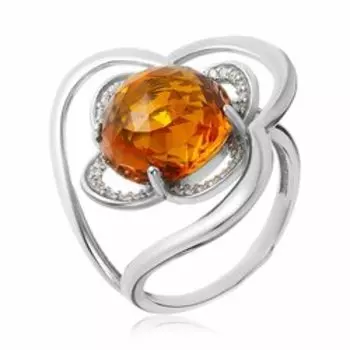 Серебряное кольцо с наноцитрином