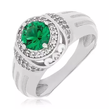 Серебряное кольцо с наноизумрудом