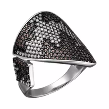 Серебряное кольцо с нанокристаллами и фианитами