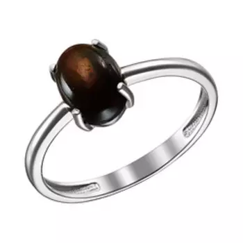 Серебряное кольцо с натуральным черным опалом